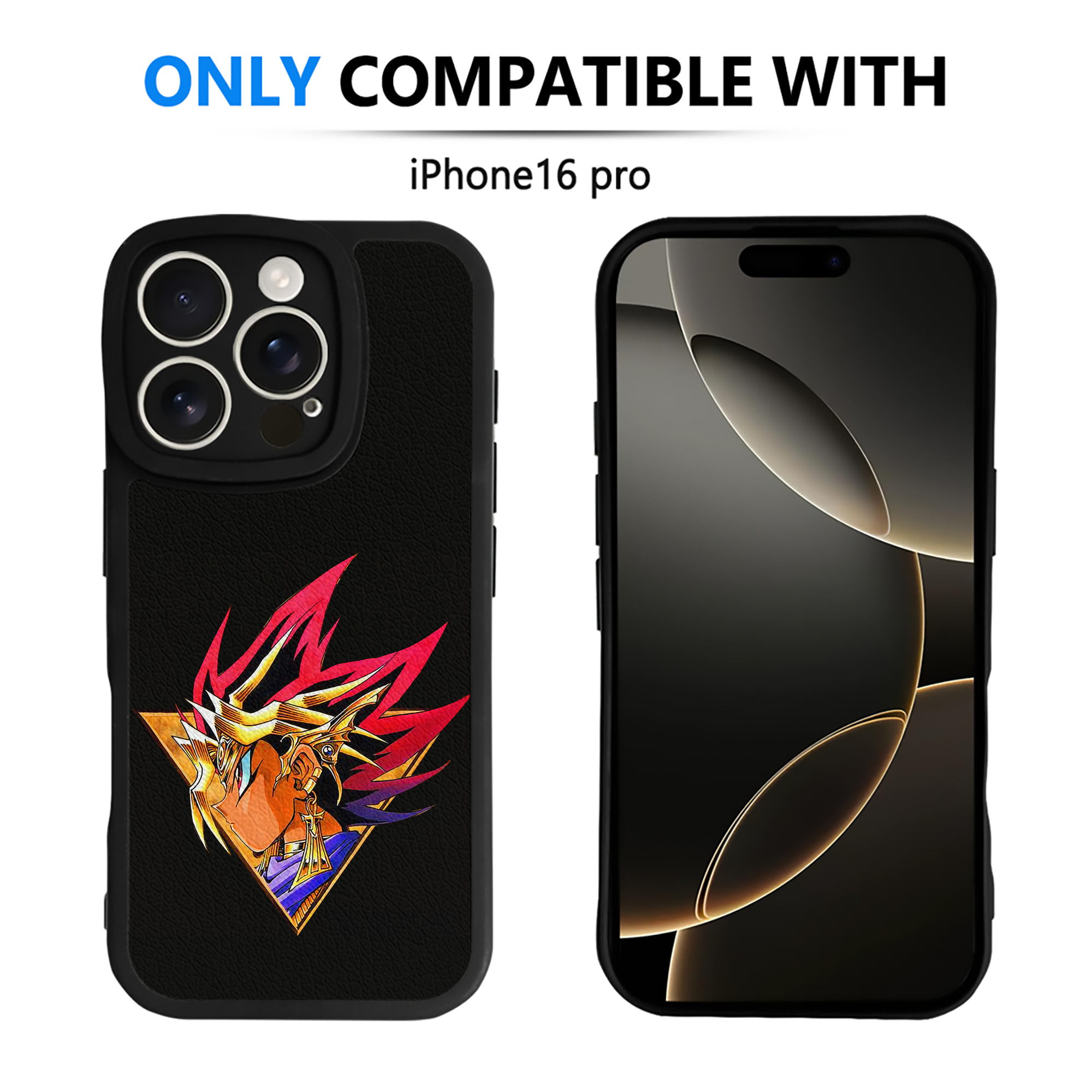 （画像用） 遊☆戯☆王 Yu-Gi-Oh! 【iPhone 16シリーズ対応】シリコンスマホケース（レザー調） 材質：シリコン